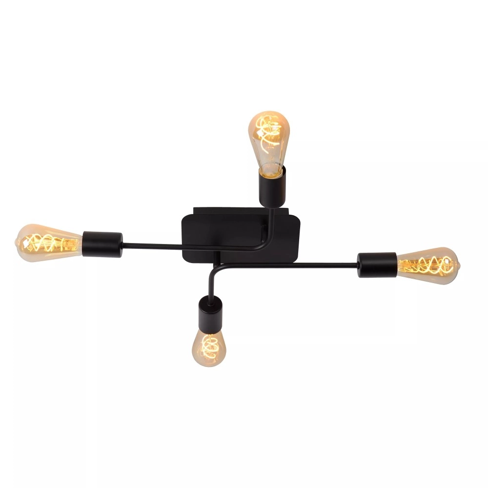 LESTER griestu lampa 4xE27 40W melna (Lucide)