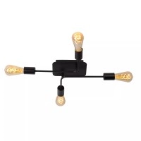 LESTER griestu lampa 4xE27 40W melna (Lucide)