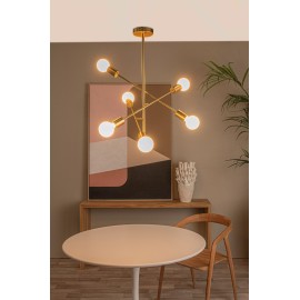 LESTER griestu lampa 6xE27 40W matēta zelta/misiņa (Lucide)