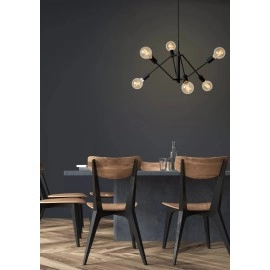 LESTER piekaramā lampa 6xE27 40W melna (Lucide)