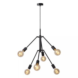 LESTER piekaramā lampa 6xE27 40W melna (Lucide)