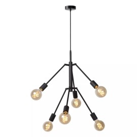 LESTER piekaramā lampa 6xE27 40W melna (Lucide)