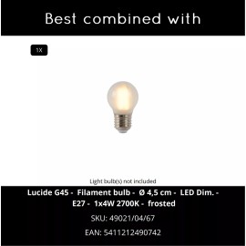 LEX Griestu lampa Ø25cm 1x9W E27 melna (Lucide)