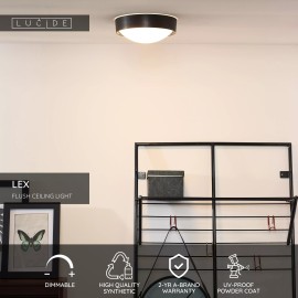 LEX Griestu lampa Ø25cm 1x9W E27 melna (Lucide)