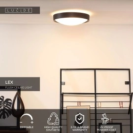 LEX plafons Ø33 cm 2 x 9 W E27 melna (Lucide)