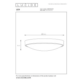 LEX griestu lampa Ø33 cm 2xE27 balta (Lucide)
