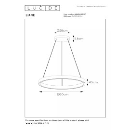 LIANE piekaramā lampa Ø80 cm LED 36 W rūsas brūna (Lucide)