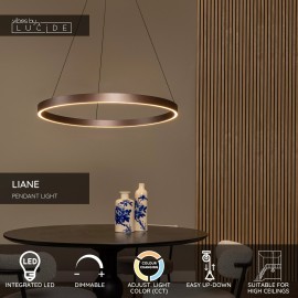 LIANE piekaramā lampa Ø80 cm LED 36 W rūsas brūna (Lucide)