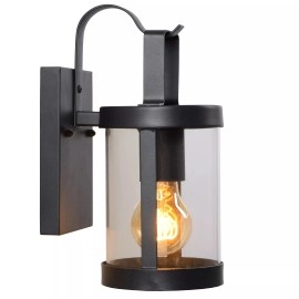 LINDELO āra sienas lampa 1×40W E27 melna (Lucide)