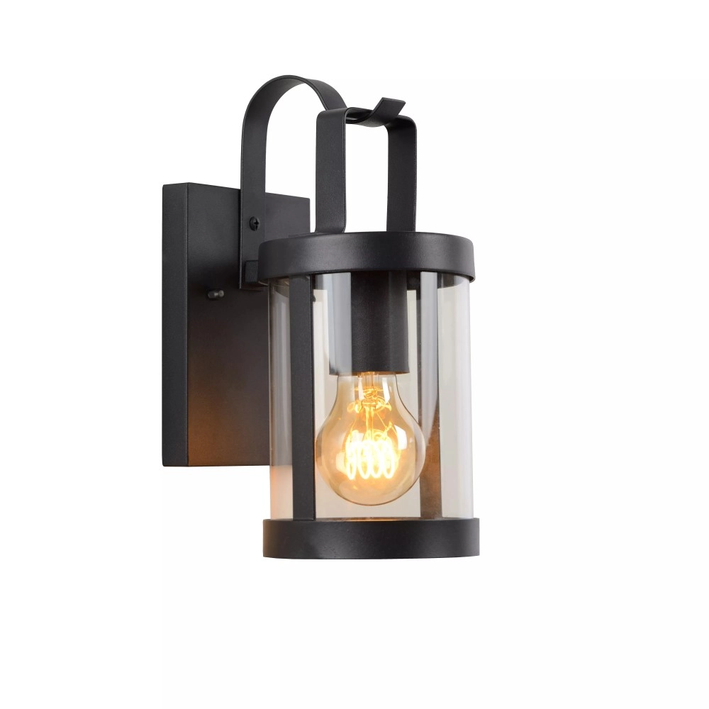 LINDELO āra sienas lampa 1×40W E27 melna (Lucide)