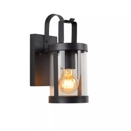 LINDELO āra sienas lampa 1×40W E27 melna (Lucide)