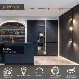 LINIAL BIX sliežu prožektors 1x8W LED šampanieša krāsā (Lucide)