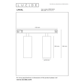LINIAL BIXX sliežu prožektors 2x8W LED satin gun metal (Lucide)