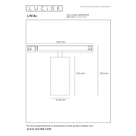 LINIAL MOX sliežu prožektors 1x10W LED satin gun metal (Lucide)