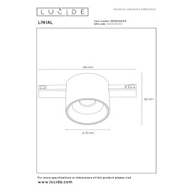 LINIAL LUX sliežu gaismeklis 1x8W LED šampanieša krāsā (Lucide)