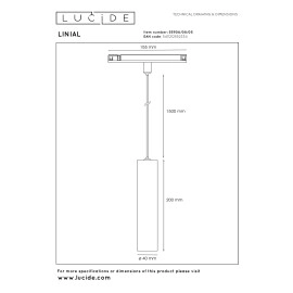 LINIAL LUXUS sliežu piekaramā lampa 1x8W LED šampanieša krāsā (Lucide)