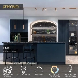 LINIAL LUXUS sliežu piekaramā lampa 1x8W LED šampanieša krāsā (Lucide)