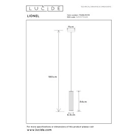LIONEL piekarama lampa Ø6,5 cm 1xE27 melna (Lucide)