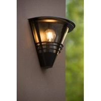 LIVIA āra sienas lampa 1 × 60 W E27 melna (Lucide)