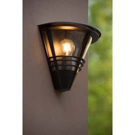 LIVIA āra sienas lampa 1 × 60 W E27 melna (Lucide)