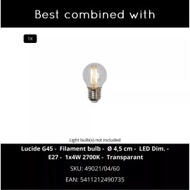 LIVIA āra sienas lampa 1x60W E27 IP44 balta (Lucide)