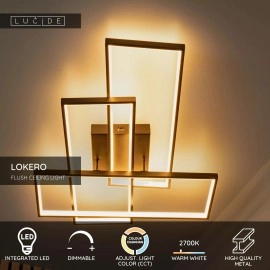 LOKERO LED CCT griestu gaismeklis 60 W 2700K/4000K melns (Lucide)