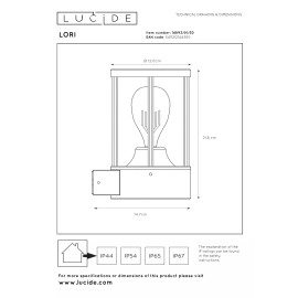 LORI āra sienas lampa 1 × 15 W E27 antracīta (Lucide)