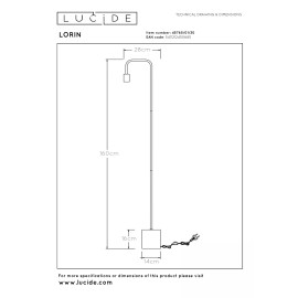 LORIN Stāvlampa 1x40W E27 melna (Lucide)