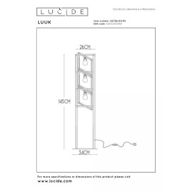 LUUK Stāvlampa 3x40W E27 melna (Lucide)