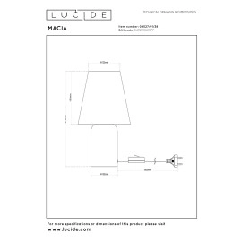 MACIA galda lampa 22x22 cm 1xE14 krēmkrāsas (Lucide)