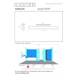 MADELON vannasistabas sienas LED lampa 9 W 2700K IP44 melna (Lucide)