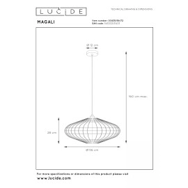 MAGALI piekarama lampa Ø56 cm 1 x 40 W E27 dabiska (Lucide)