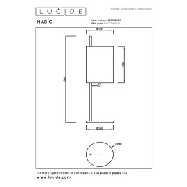 MAGIC galda lampa Ø18 cm 1xE27 melna (Lucide)