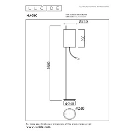 MAGIC stāvlampa Ø24 cm 1xE27 40 W ar lasāmo roku melna (Lucide)