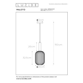 MALOTO piekaramā lampa 1x40W E27 zaļa (Lucide)