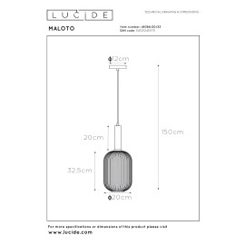 MALOTO piekaramā lampa 1x40W E27 zaļa (Lucide)
