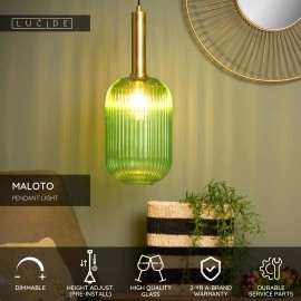 MALOTO piekaramā lampa 1x40W E27 zaļa (Lucide)