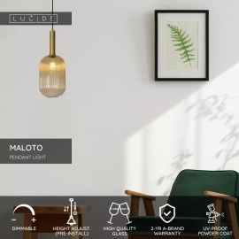 MALOTO piekaramā lampa 1x40W E27 dzintara tonī (Lucide)