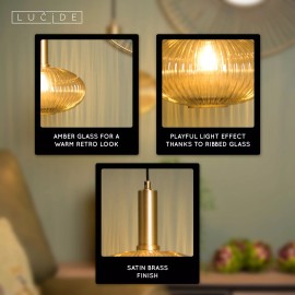 MALOTO piekaramā lampa 1x40W E27 dzintara tonī (Lucide)