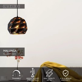 MALUNGA piekaramā lampa Ø25 E27 melna (Lucide)