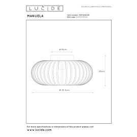 MANUELA Griestu lampa Ø39,5cm 1x60W E27 melna (Lucide)