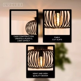 MANUELA Griestu lampa Ø39,5cm 1x60W E27 melna (Lucide)