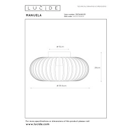 Griestu lampa MANUELA Ø39.5 1xE27 60W zaļa (Lucide)