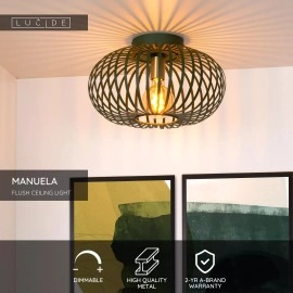 Griestu lampa MANUELA Ø39.5 1xE27 60W zaļa (Lucide)