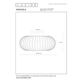 Griestu lampa MANUELA Ø39.5 1xE27 60W pelēka (Lucide)