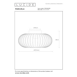 Griestu lampa MANUELA Ø39.5 1xE27 60W pelēka (Lucide)