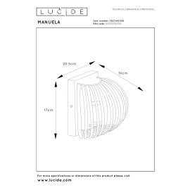 Sienas lampa MANUELA 1xE14 40W melna (Lucide)