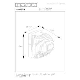 Sienas lampa MANUELA 1xE14 40W melna (Lucide)