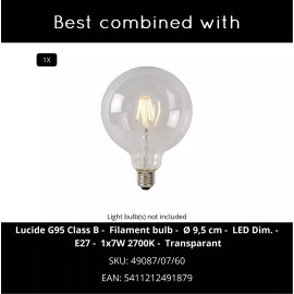 MANUELA piekaramā lampa Ø 50 cm 1xE27, melna (Lucide)