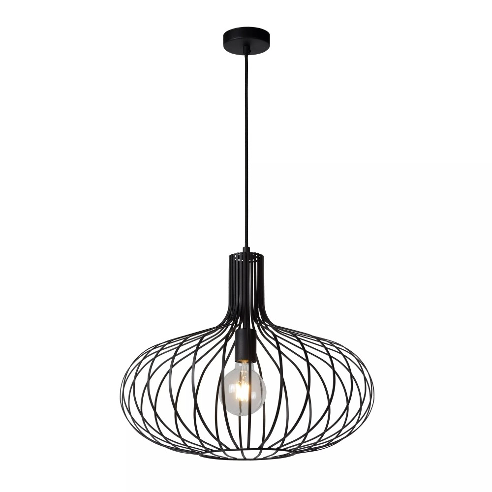 MANUELA piekaramā lampa Ø 50 cm 1xE27, melna (Lucide)